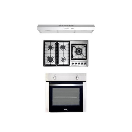 Combo parrilla a gas empotrable + campana y horno Disa Home