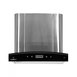 Campana de pared acero inoxidable 60 cm cristal curvo controles digitales