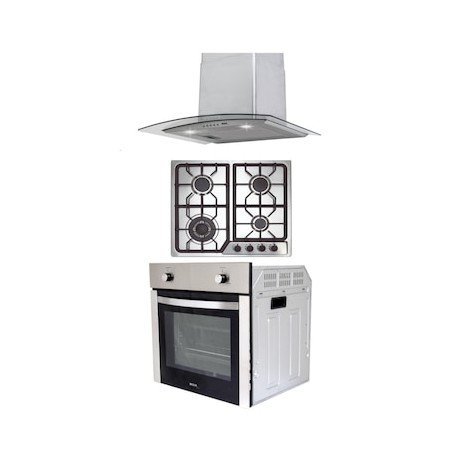Horno de gas + parrilla + campana Disa Home PAEM4/CAMPC60C/HGEMP24AI 55 litros