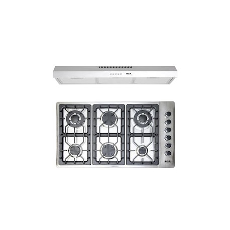 Combo parrilla a gas empotrable Disa Home + campana