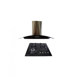 Combo campana de pared Pizarro Genova de cristal templado + Parrilla Luca
