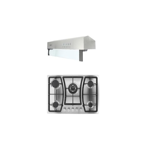 Combo Parrilla 76 cm acero inoxidable y Campana Slim acero inoxidable 75 cm