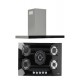 Combo Odipo Parrilla Cristal Templado Negro 87 cm 5q y Campana Pared T Pantalla Touch 85 cm