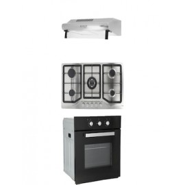 Combo Odipo parrilla 86 cm acero inoxidable 5 Q y campana estándar acero inox 80 cm + horno gas 60 cm