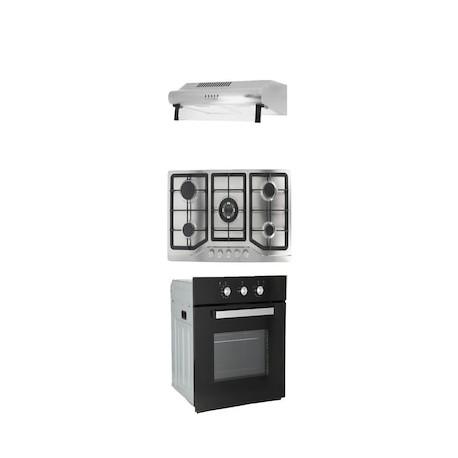 Combo Odipo parrilla 86 cm acero inoxidable 5 Q y campana estándar acero inox 80 cm + horno gas 60 cm