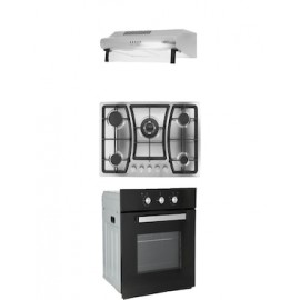 Combo Odipo parrilla 76 cm acero inoxidable 5 Q y campana estándar acero inox 75 cm + horno gas 60 cm