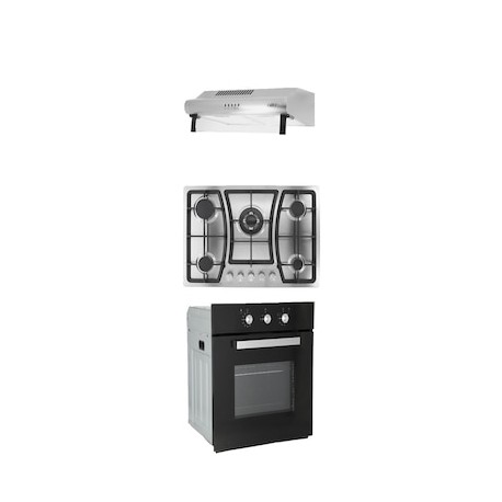 Combo Odipo parrilla 76 cm acero inoxidable 5 Q y campana estándar acero inox 75 cm + horno gas 60 cm