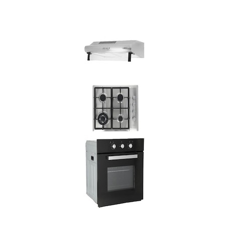 Combo Odipo parrilla 60 cm acero inoxidable 4 Q y campana estándar acero inox 50 cm + horno gas 60 cm